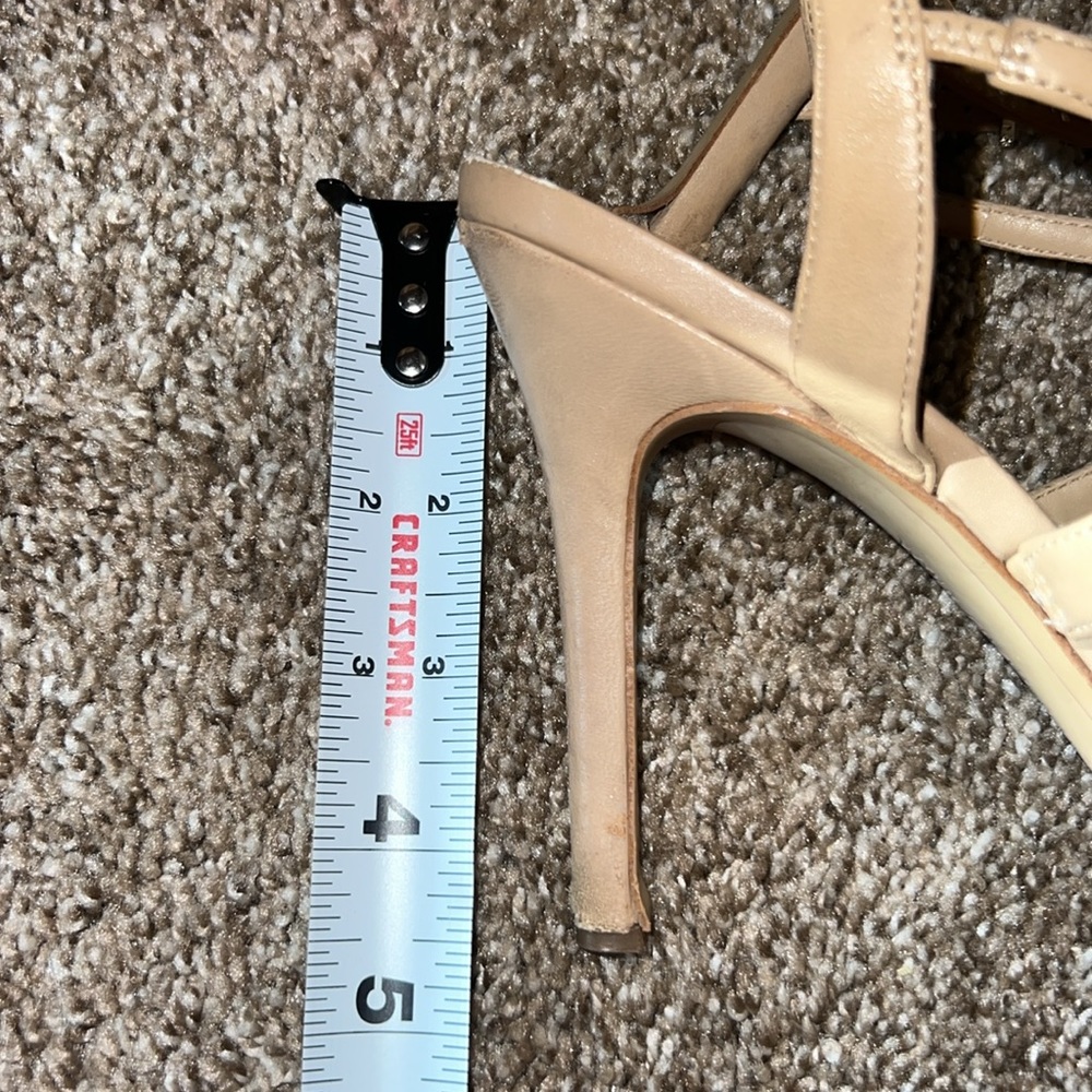 Sam Edelman nude tan leather strappy high heel sandals 4.5” heel height size 8.5 - Picture 12 of 12